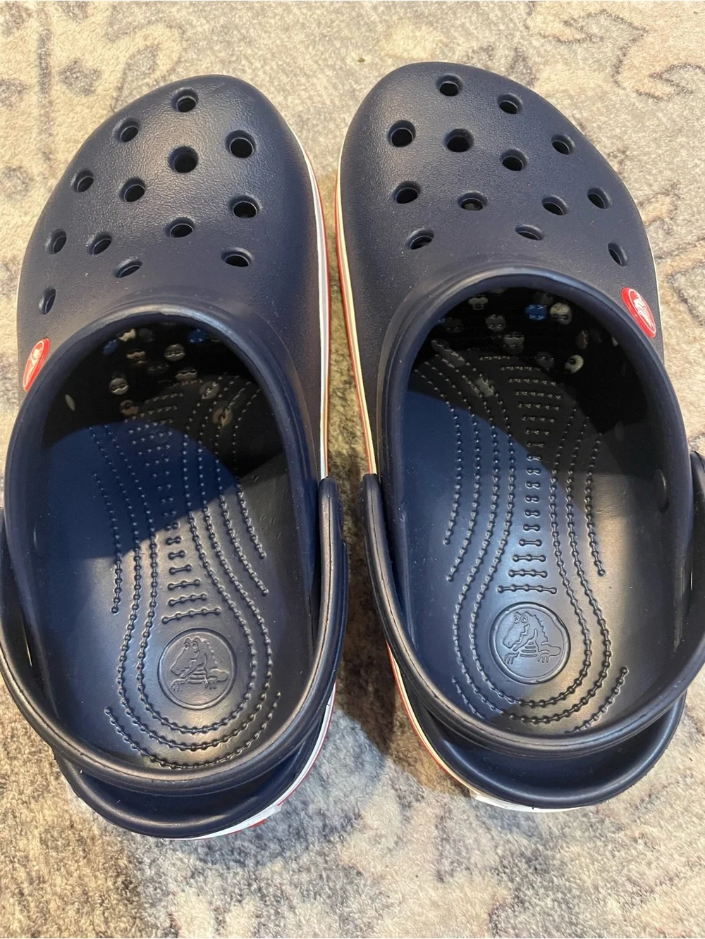 CROCS Kids Navy Clog with Red and White Stripe New Without Box